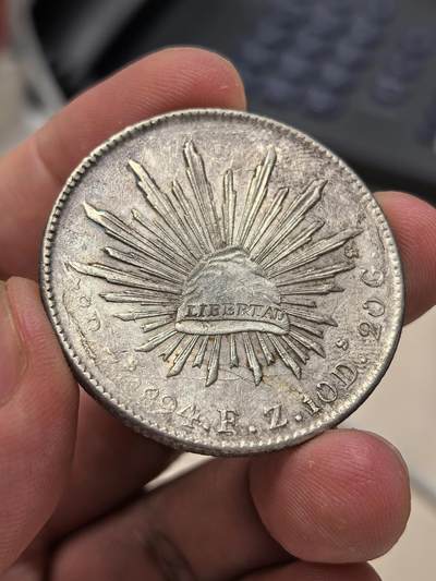博洋堂世界钱币拍卖第130期（全场包邮） - 墨西哥花边鹰洋1894ZS FZ，无戳全羽，au好品