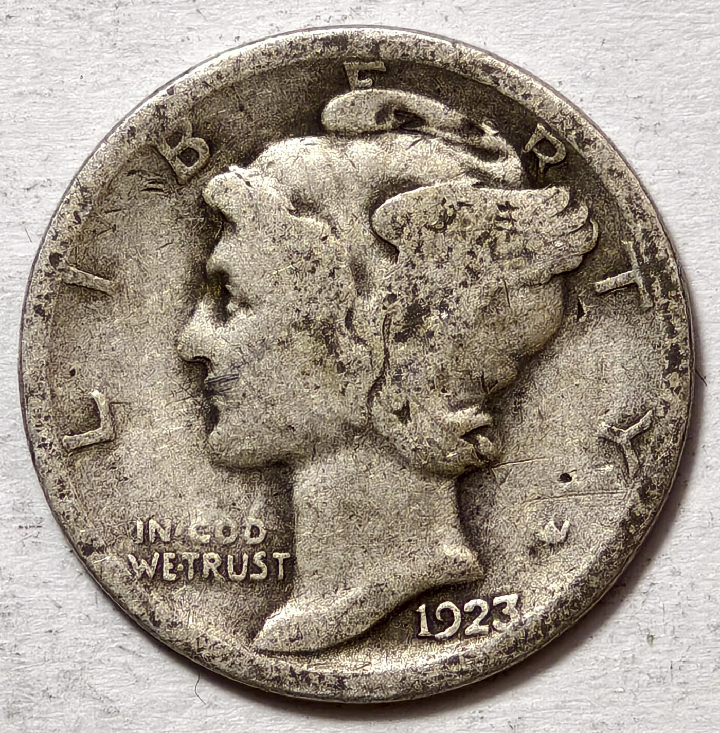 紫瑗钱币——第572期 美国 1923年 墨丘比利 小飞侠 10美分 2.5克 0.9银