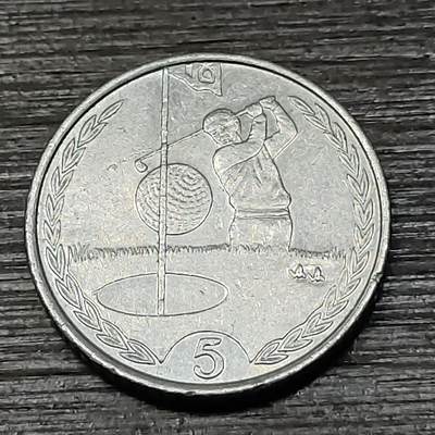 【铜匠收藏】★第125场★散币场，无佣金，30包邮。不满30元，支付5元运费。《接受代拍 代送NGC评级》 - 1997年马恩岛 5便士 老女王头像 5元