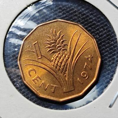 KK钱币收藏小铺 第307期 2月预留时间 周末发货 - 1974斯威士兰1分 好品