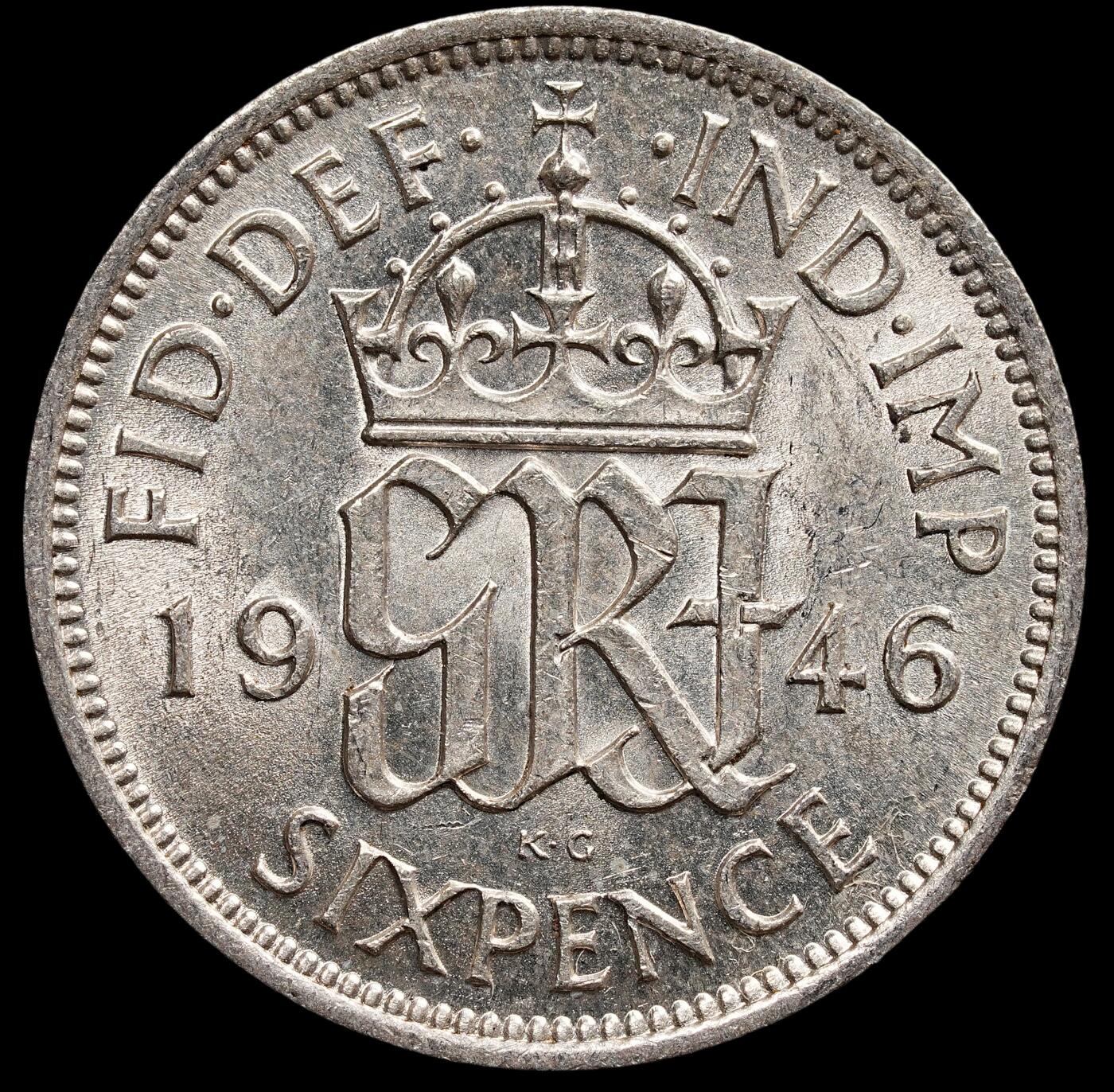 修遠堂世界钱币第七十七期 1946年英国6便士银币 原光