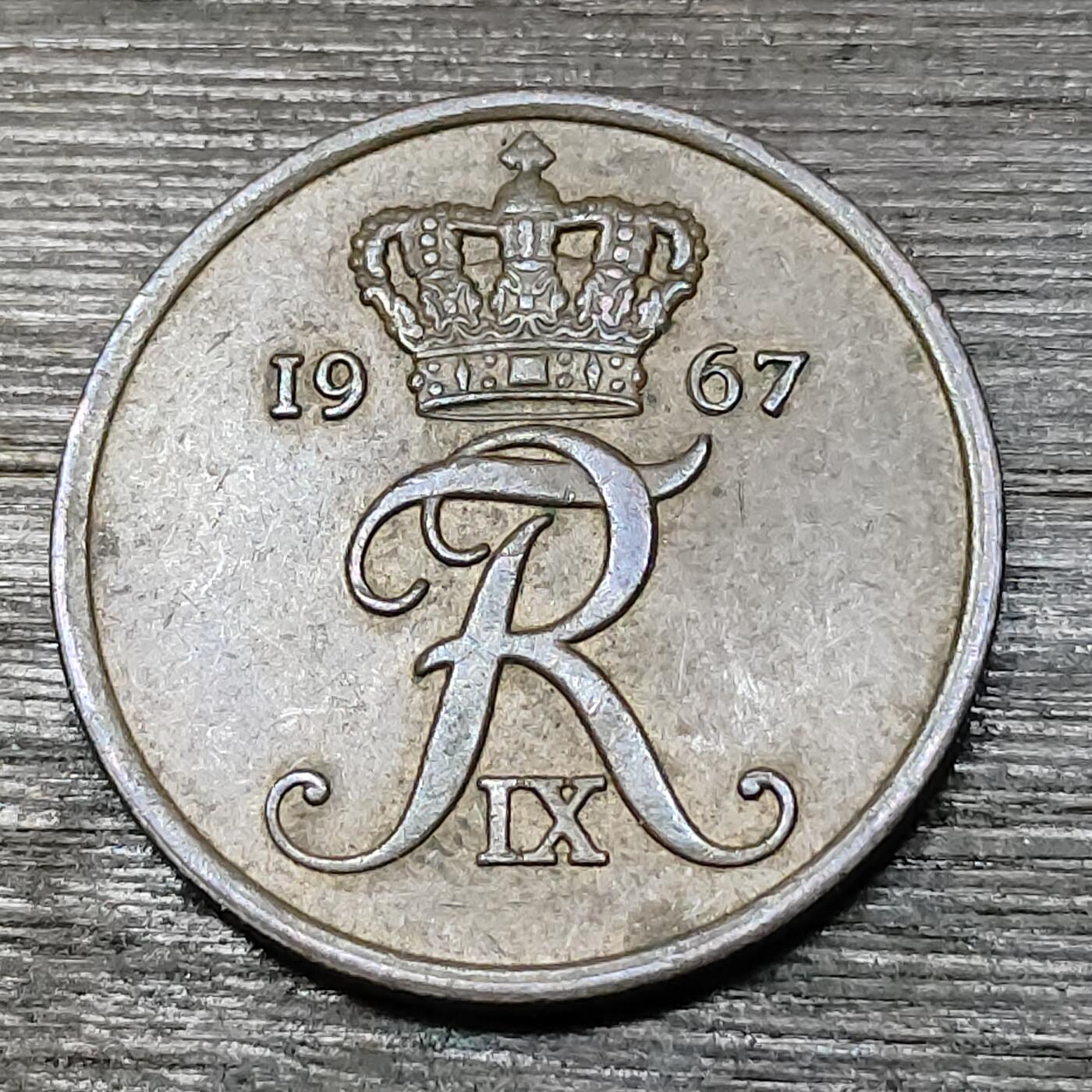 【铜匠收藏】★第125场★散币场，无佣金，30包邮。不满30元，支付5元运费。《接受代拍 代送NGC评级》 丹麦 1967年 5欧尔 铜币