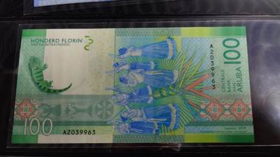 世界钱币～微拍第190期暨2025年第29期  继续清理库存 2019年阿鲁巴100元 全新绝品无47尾号9963