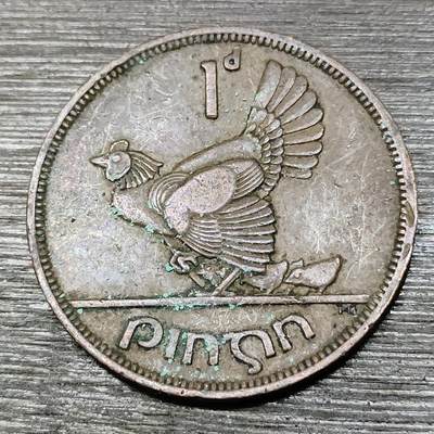 【铜匠收藏】★第125场★散币场，无佣金，30包邮。不满30元，支付5元运费。《接受代拍 代送NGC评级》 - 爱尔兰 1942年  1便士 母鸡