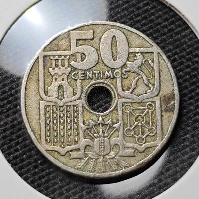 KK钱币收藏小铺 第307期 2月预留时间 周末发货 - 1949西班牙50分 