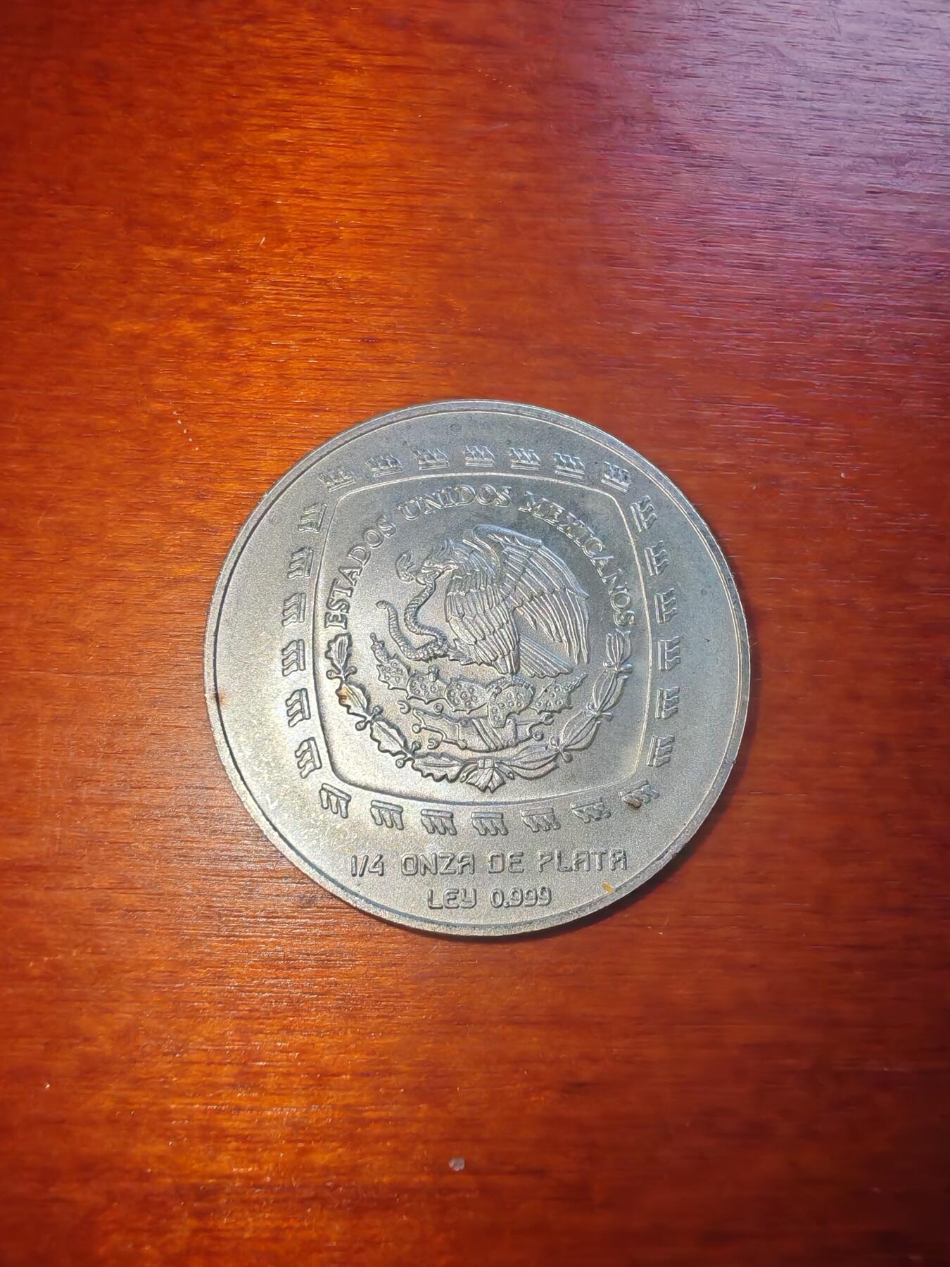 长老汇蛇年精选第十九场拍卖 1998墨西哥1比索磨砂银币，1/4盎司999银，2400枚，极少见