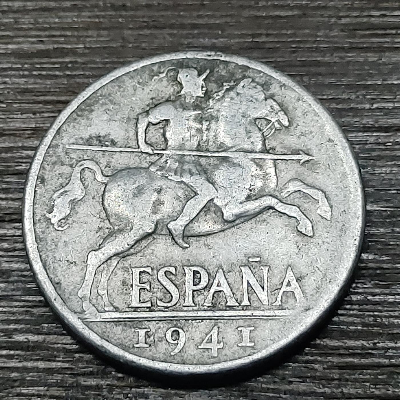 【铜匠收藏】★第125场★散币场，无佣金，30包邮。不满30元，支付5元运费。《接受代拍 代送NGC评级》 西班牙 1941年 10分 骑士 铝币