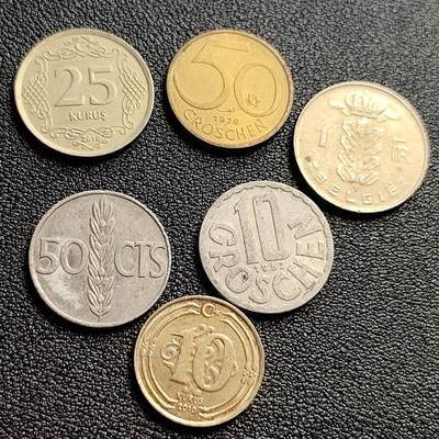 泉币菌-第47场-各国散币场 - 欧洲亚洲币6枚