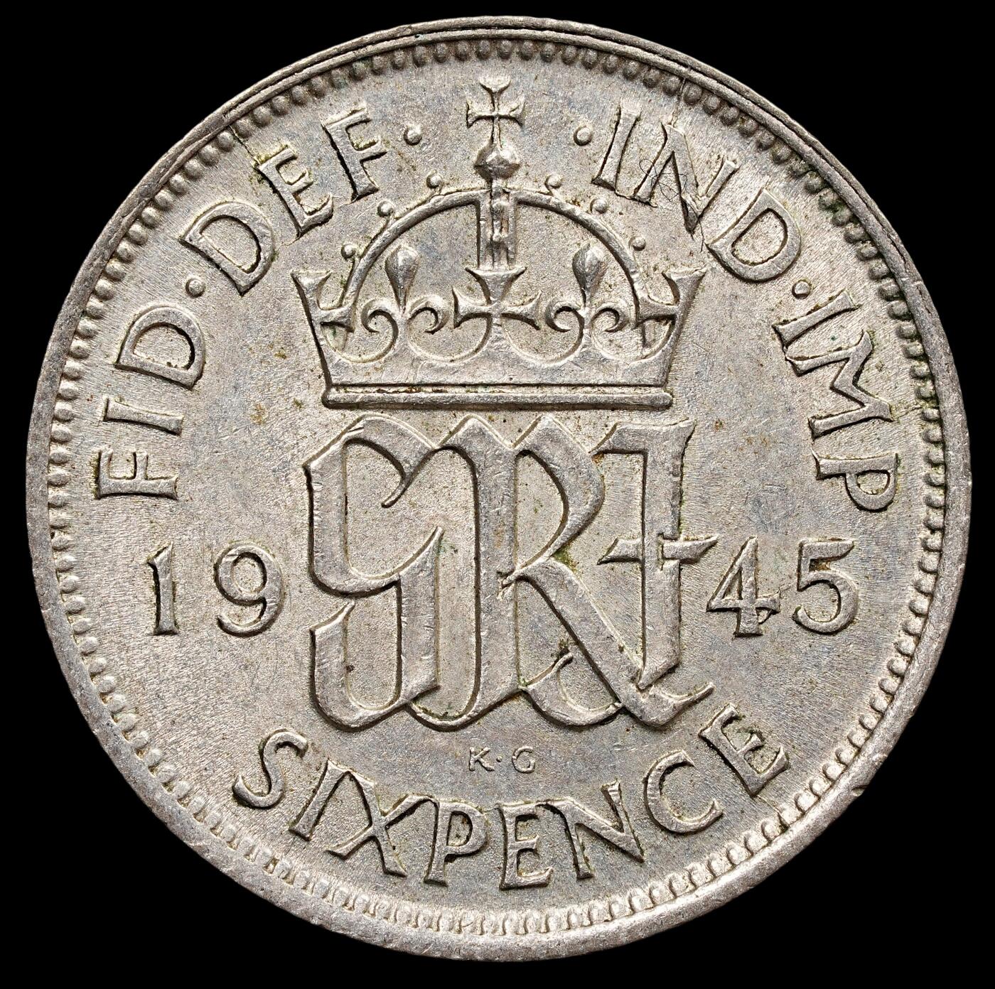 修遠堂世界钱币第七十七期 1945年英国6便士银币 原光