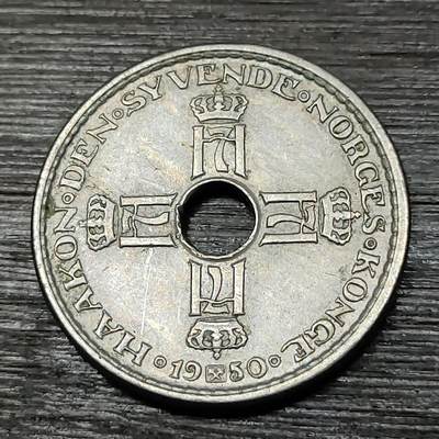 【铜匠收藏】★第125场★散币场，无佣金，30包邮。不满30元，支付5元运费。《接受代拍 代送NGC评级》 - 挪威 1950年 1克朗镍币