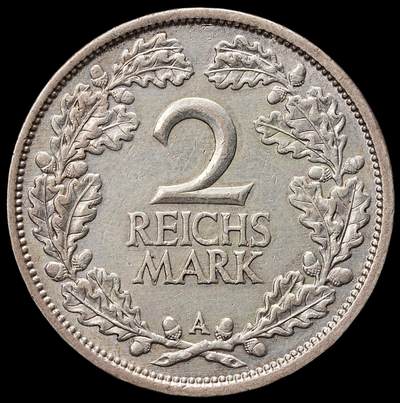 修遠堂世界钱币第七十七期 - 1925年德国2马克银币 A厂铭