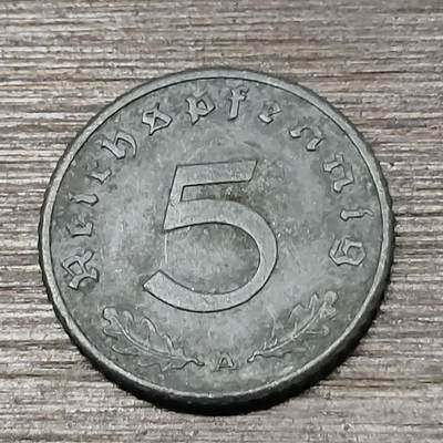 【铜匠收藏】★第125场★散币场，无佣金，30包邮。不满30元，支付5元运费。《接受代拍 代送NGC评级》 - 德国 1941年 5芬尼 锌币德三