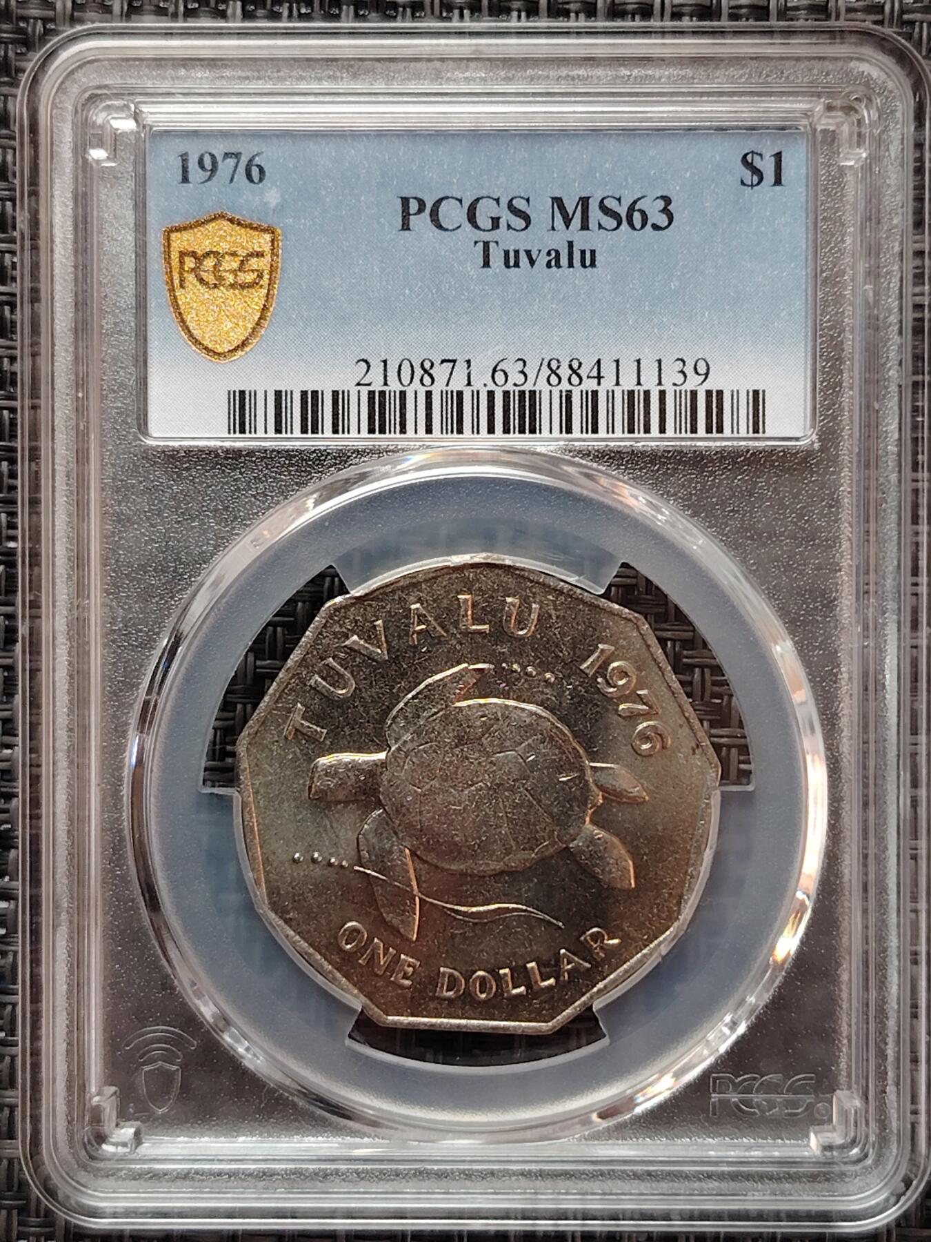 布加迪🐬～世界钱币(上海)🌾第 226 期 /  各国套币和散币 评级币PCGS~MS63 图瓦卢🇹🇻