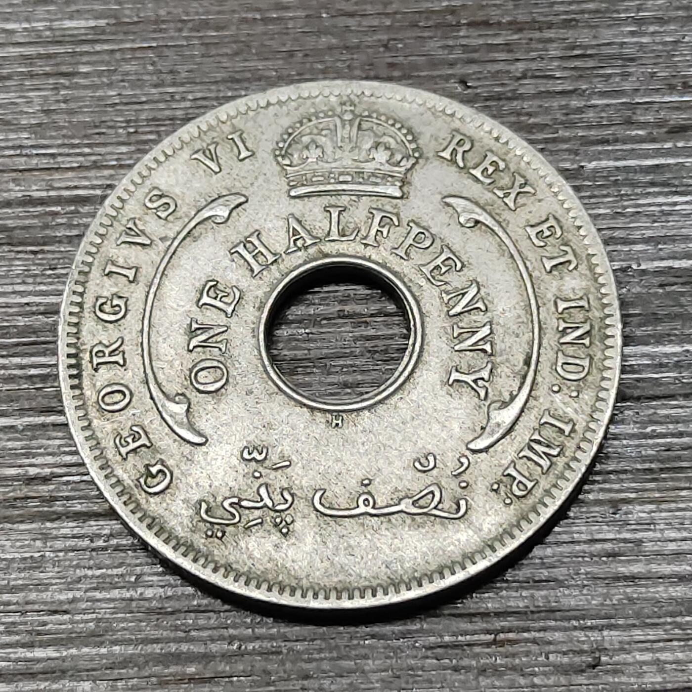 【铜匠收藏】★第125场★散币场，无佣金，30包邮。不满30元，支付5元运费。《接受代拍 代送NGC评级》 英属西非 1937年 爱德华八世 1/2便士 镍币