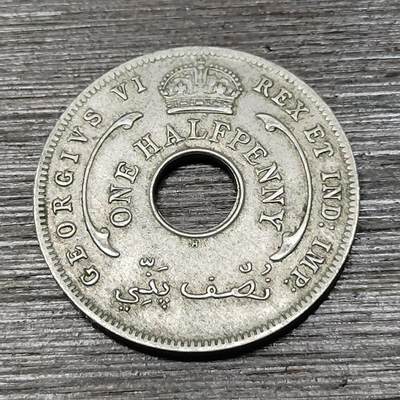 【铜匠收藏】★第125场★散币场，无佣金，30包邮。不满30元，支付5元运费。《接受代拍 代送NGC评级》 - 英属西非 1937年 爱德华八世 1/2便士 镍币