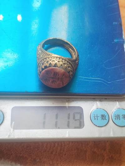 玉石 手串 手镯 手链专场 中亚回流 宝石老铜戒指。