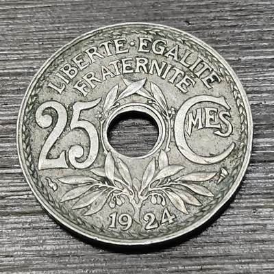 【铜匠收藏】★第125场★散币场，无佣金，30包邮。不满30元，支付5元运费。《接受代拍 代送NGC评级》 - 法国 1924年 25分