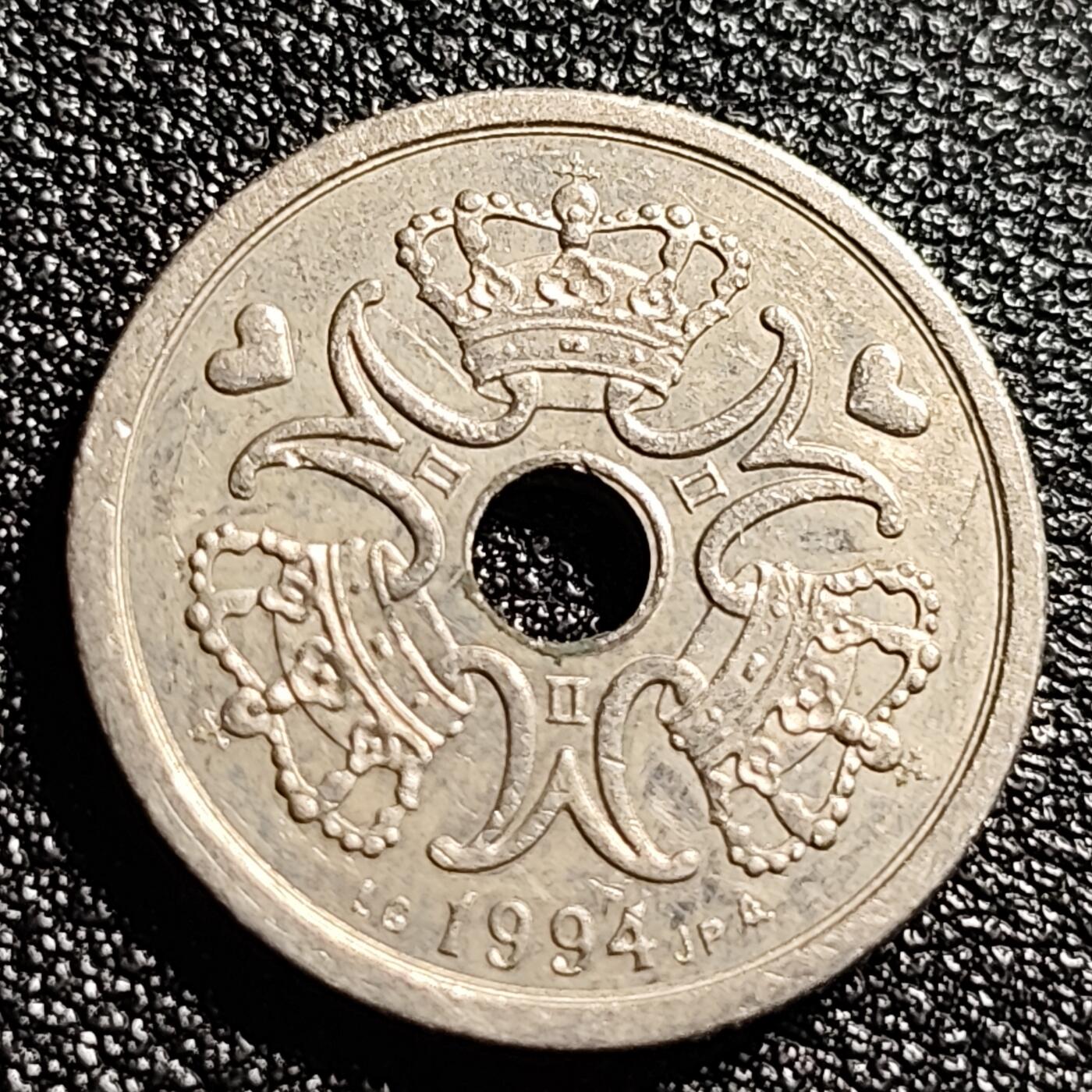 泉币菌-第47场-各国散币场 丹麦1克朗 中孔币异形 爱心币 高币值