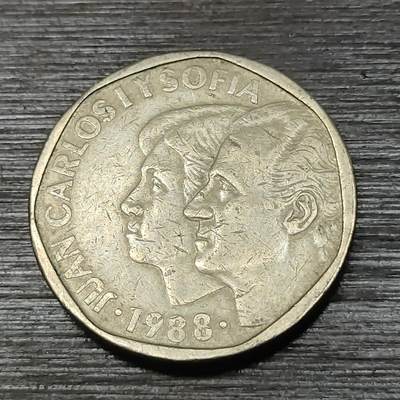 【铜匠收藏】★第125场★散币场，无佣金，30包邮。不满30元，支付5元运费。《接受代拍 代送NGC评级》 - 西班牙1988年 卡洛斯苏菲亚夫妇 500比塞塔 铜币