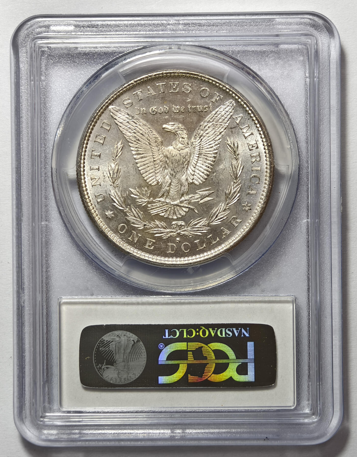 紫瑗钱币——第572期 美国 1879年 S版 摩根 大头妹 1美元 银币 PCGS MS64 老盒 转光犀利