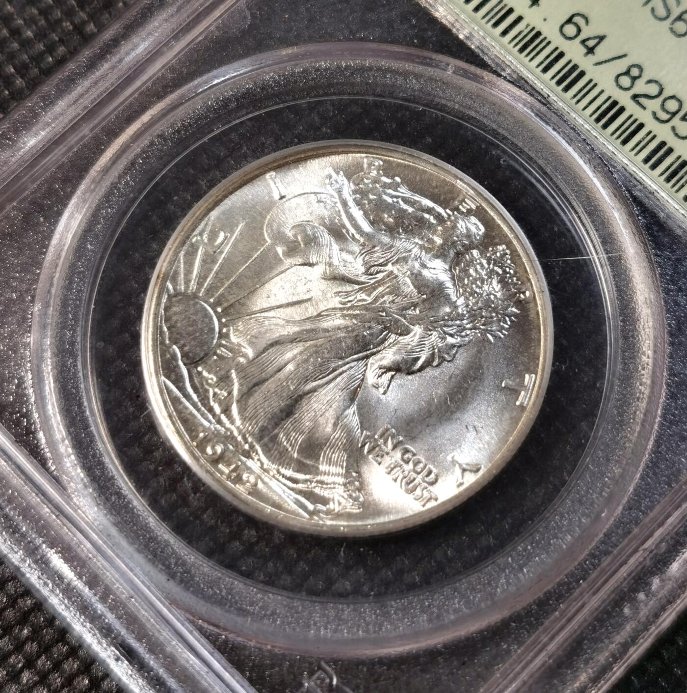  甄臻铺-世界币章拍卖（第24期），送拍享返佣金等优惠多多 NGC-MS64 1942年美国行走女神，老绿盒子，7位数编号