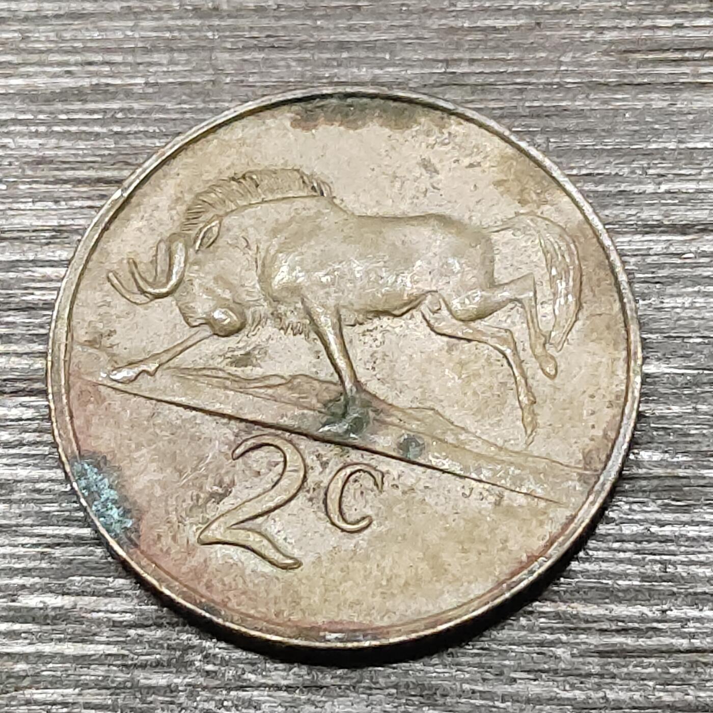 【铜匠收藏】★第125场★散币场，无佣金，30包邮。不满30元，支付5元运费。《接受代拍 代送NGC评级》 南非 2分 角马 1978年