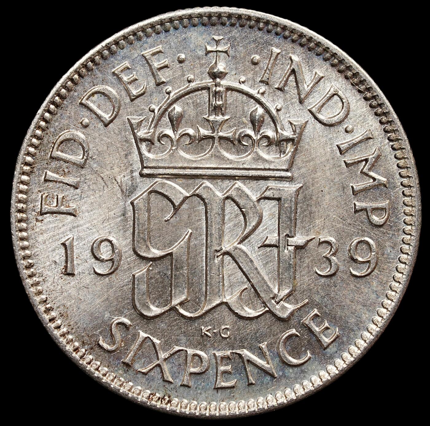 修遠堂世界钱币第七十七期 1939年英国6便士银币 原光