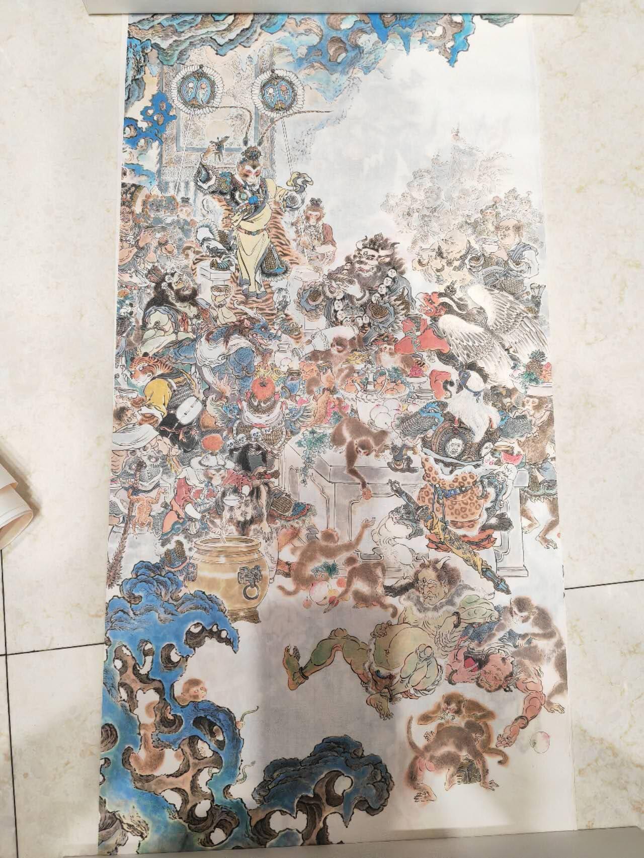 阳大大卡牌超级大甩拍第61期（周五晚上九点截拍，持续收拍品，进群福利早知道） 李云中西游宣纸画 复制原画 西游记取经师徒四人➕万仙阵➕七大圣