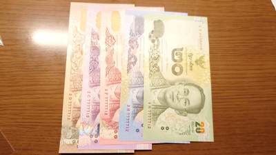 世界钱币～微拍第190期暨2025年第29期  继续清理库存 2014版泰国20/50/100/500/1000元五张全同号 全新绝品无4尾号712