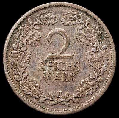 修遠堂世界钱币第七十七期 - 1926年德国1马克银币 J厂铭
