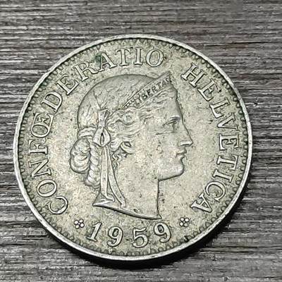 【铜匠收藏】★第125场★散币场，无佣金，30包邮。不满30元，支付5元运费。《接受代拍 代送NGC评级》 - 瑞士 1959年 10分女神