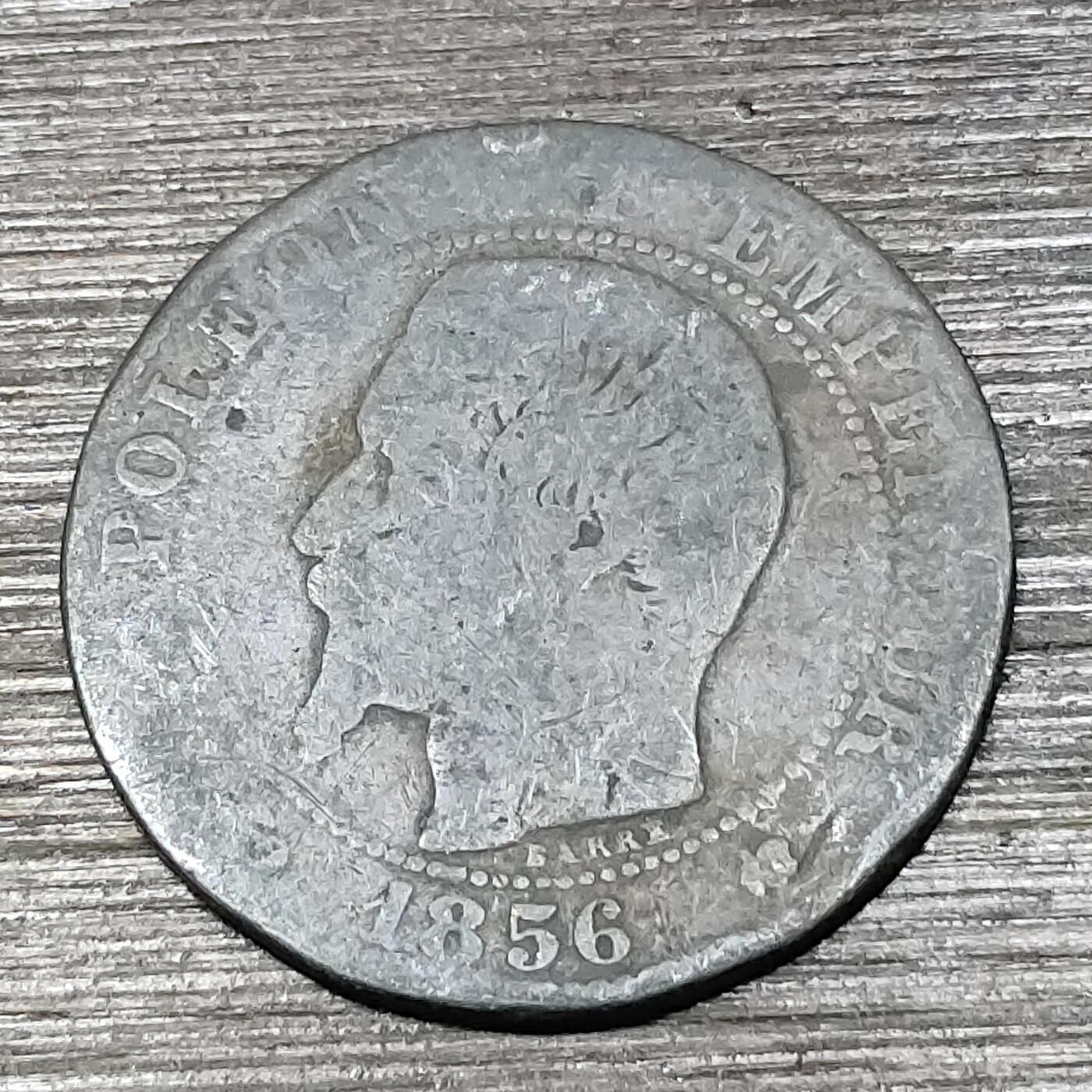 【铜匠收藏】★第125场★散币场，无佣金，30包邮。不满30元，支付5元运费。《接受代拍 代送NGC评级》 法国 5分 1856年 拿破仑三世