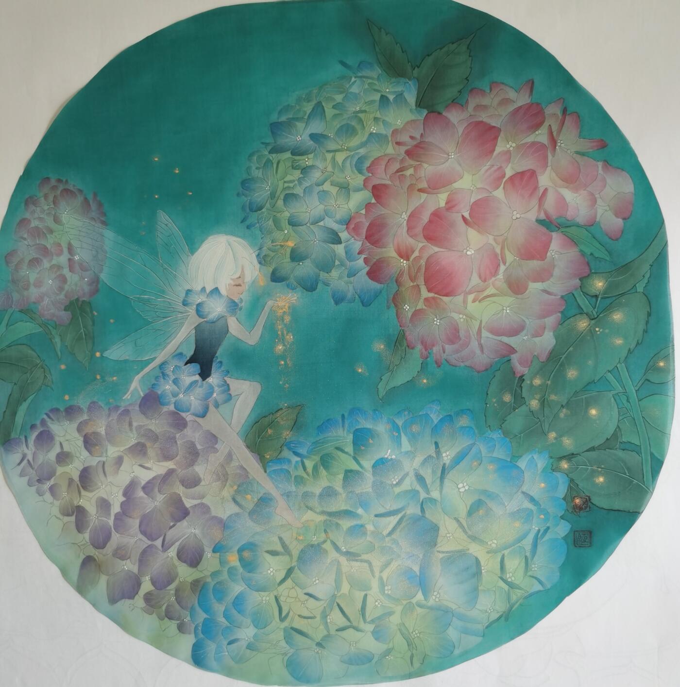 阳大大卡牌超级大甩拍第61期（周五晚上九点截拍，持续收拍品，进群福利早知道） 【顶级原画】知名工艺美术大师 张红作品  绢画（花之灵），画芯尺寸:40/40    作品多次在国内外获奖，多次被央视采访报道，行家一出手就知有没有 这才是真正值得收藏的佳作