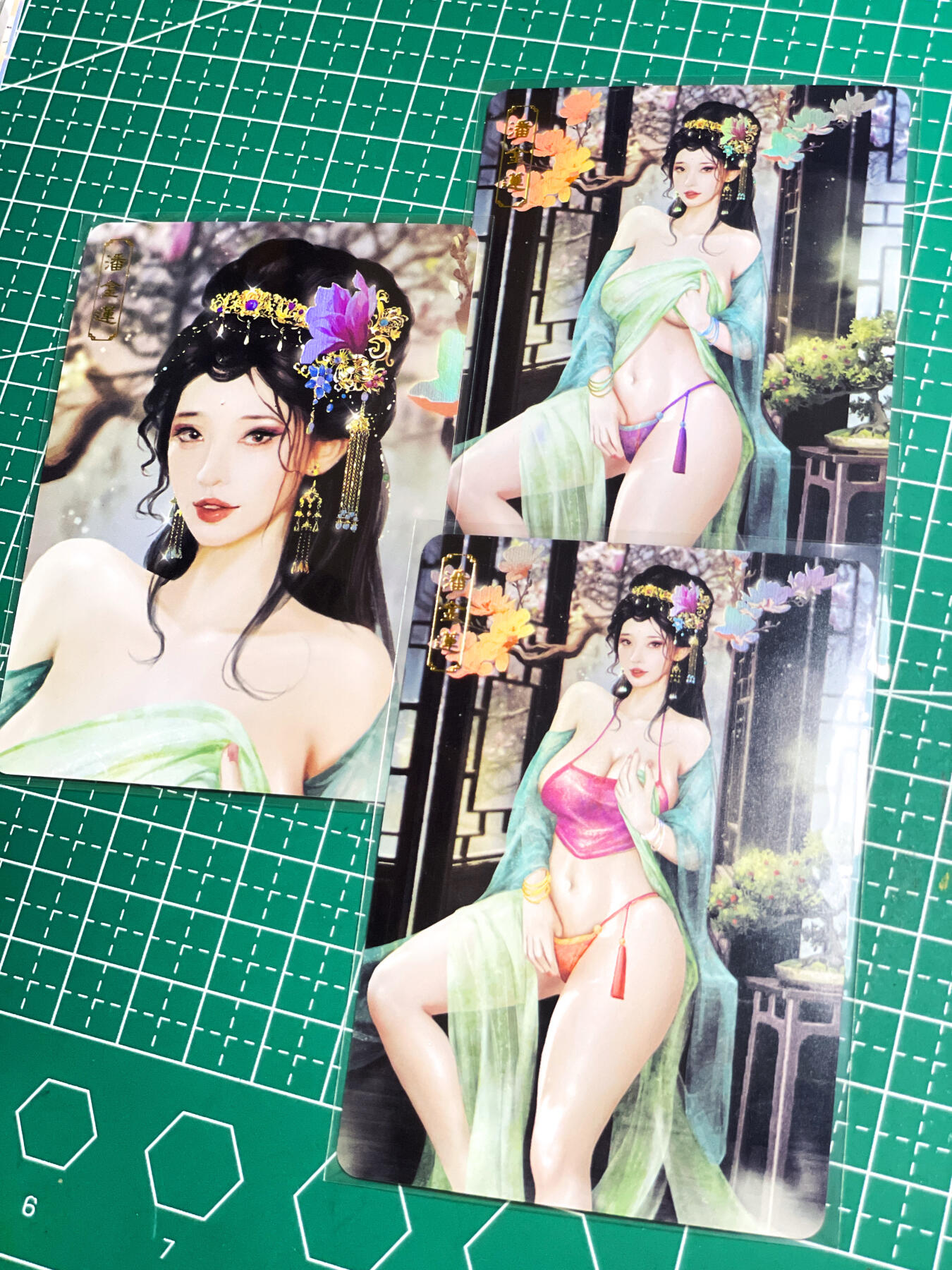 显眼宝22期 颜值精选·真 卡将卡牌  潘金莲 很诱惑 一套3张 金彩工艺   63*88
