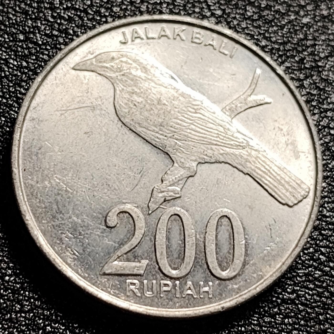 泉币菌-第47场-各国散币场 原光美品 印度尼西亚200卢比铝币