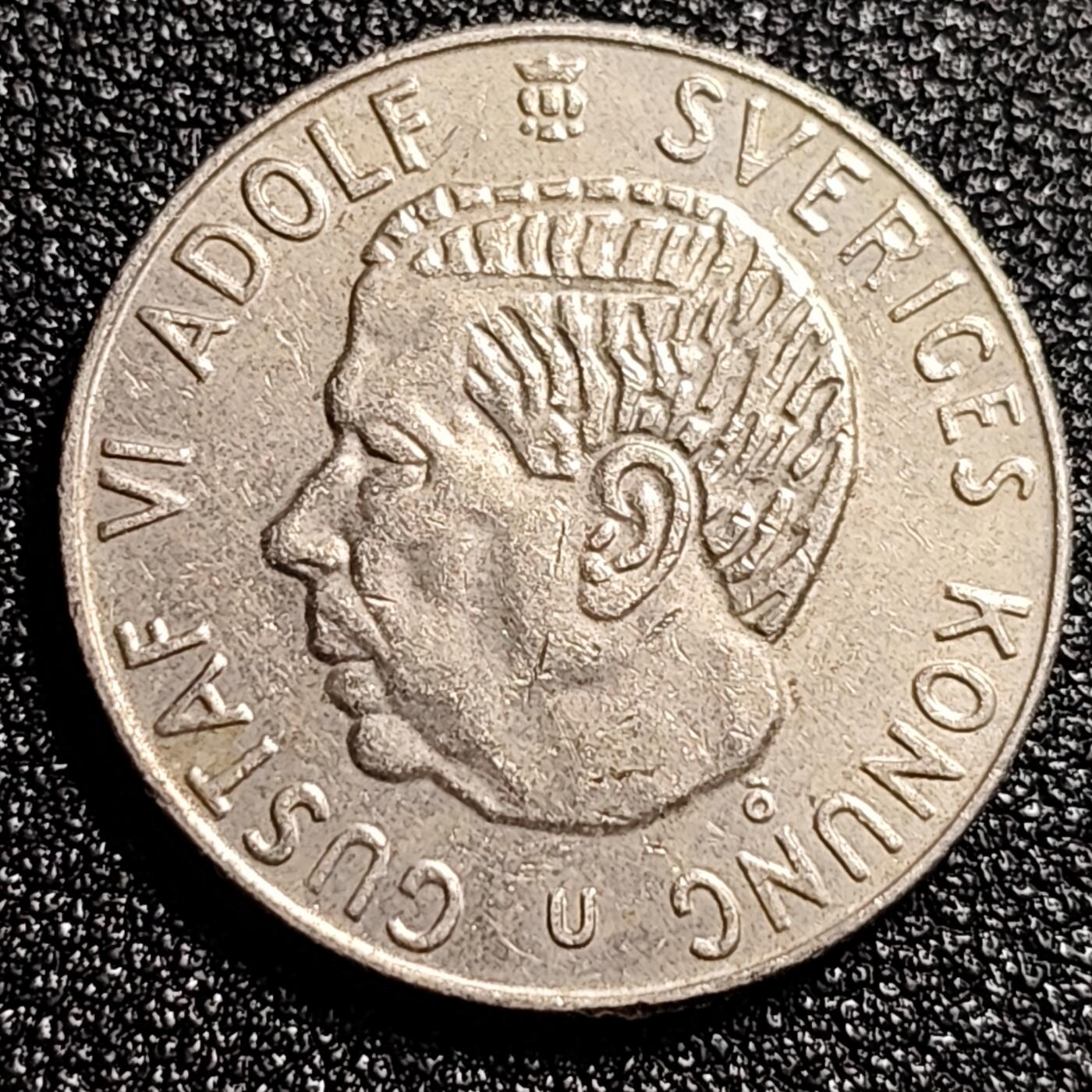 泉币菌-第49场-周末精品场 古斯塔夫六世国王 瑞典1973年1克朗  25mm 