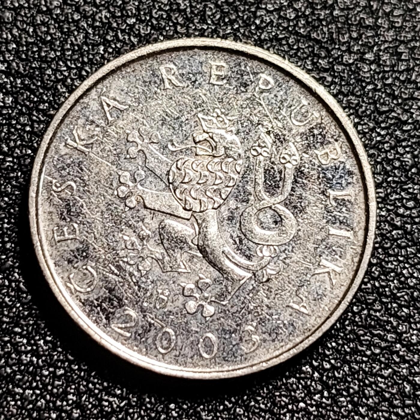 泉币菌-第49场-周末精品场 捷克1克朗硬币 20mm 皇冠双尾狮镍