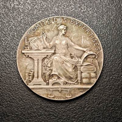 【德藏】世界币章拍卖第137期（拍品征集中~欢迎藏友联系） - 1822年 法国商业和工业部专家会议代用币银章 丰饶角边铭 状态安逸 直径约：33mm；重约：14.8g