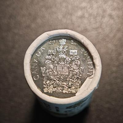 【德藏】世界币章拍卖第137期（拍品征集中~欢迎藏友联系） - 2020年 加拿大镀镍钢50分 整卷 原卷(纸卷底部有裂)