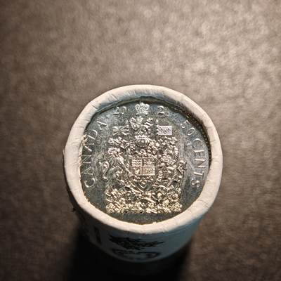 【德藏】世界币章拍卖第137期（拍品征集中~欢迎藏友联系） - 2021年 加拿大镀镍钢50分 整卷 原卷(纸卷底部有胶带祛除胶)
