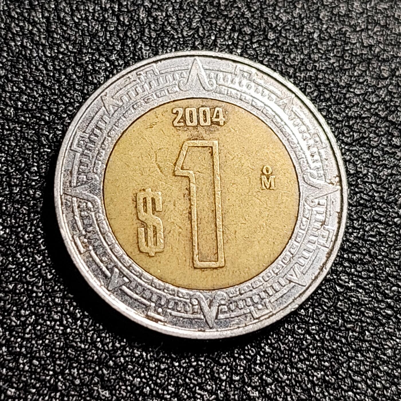 泉币菌-第49场-周末精品场 墨西哥1比索 双色币 鹰蛇图案