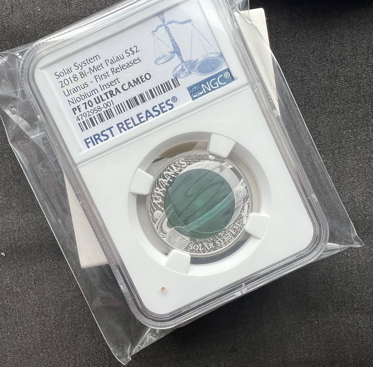 帕劳 水星 银铌币 蓝标 ngc 70 系列第二枚