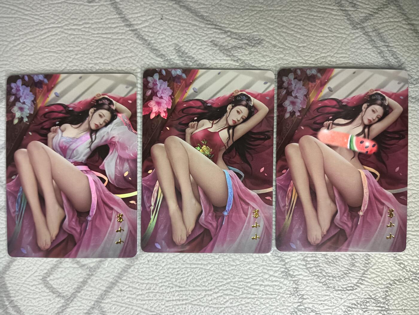 花开卡拍第30期（7月13号周日截拍，品控勿拍!!!拍品不寄存，运费5元，自制卡难免瑕疵，可能存在轻微撞角爆边等出厂瑕疵，品控介意勿拍！） 燎原十大名记 苏小小 彩闪三渐变