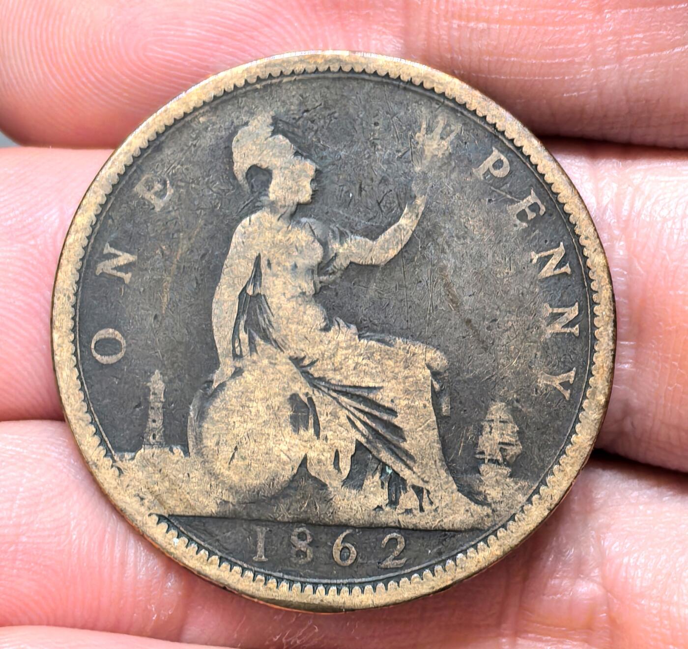 南宋泉阁俄币 外币 国币 专场第十四期【送拍无额外佣金】 英国 维多利亚 1862年1便士铜币 少见早期品种 通货 老包浆