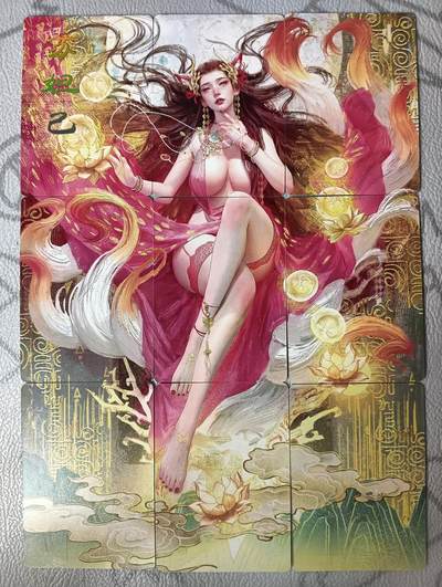 花开卡拍第30期（7月13号周日截拍，品控勿拍!!!拍品不寄存，运费5元，自制卡难免瑕疵，可能存在轻微撞角爆边等出厂瑕疵，品控介意勿拍！） - 焱卡文化燎原刷子神姬传神妲己九拼