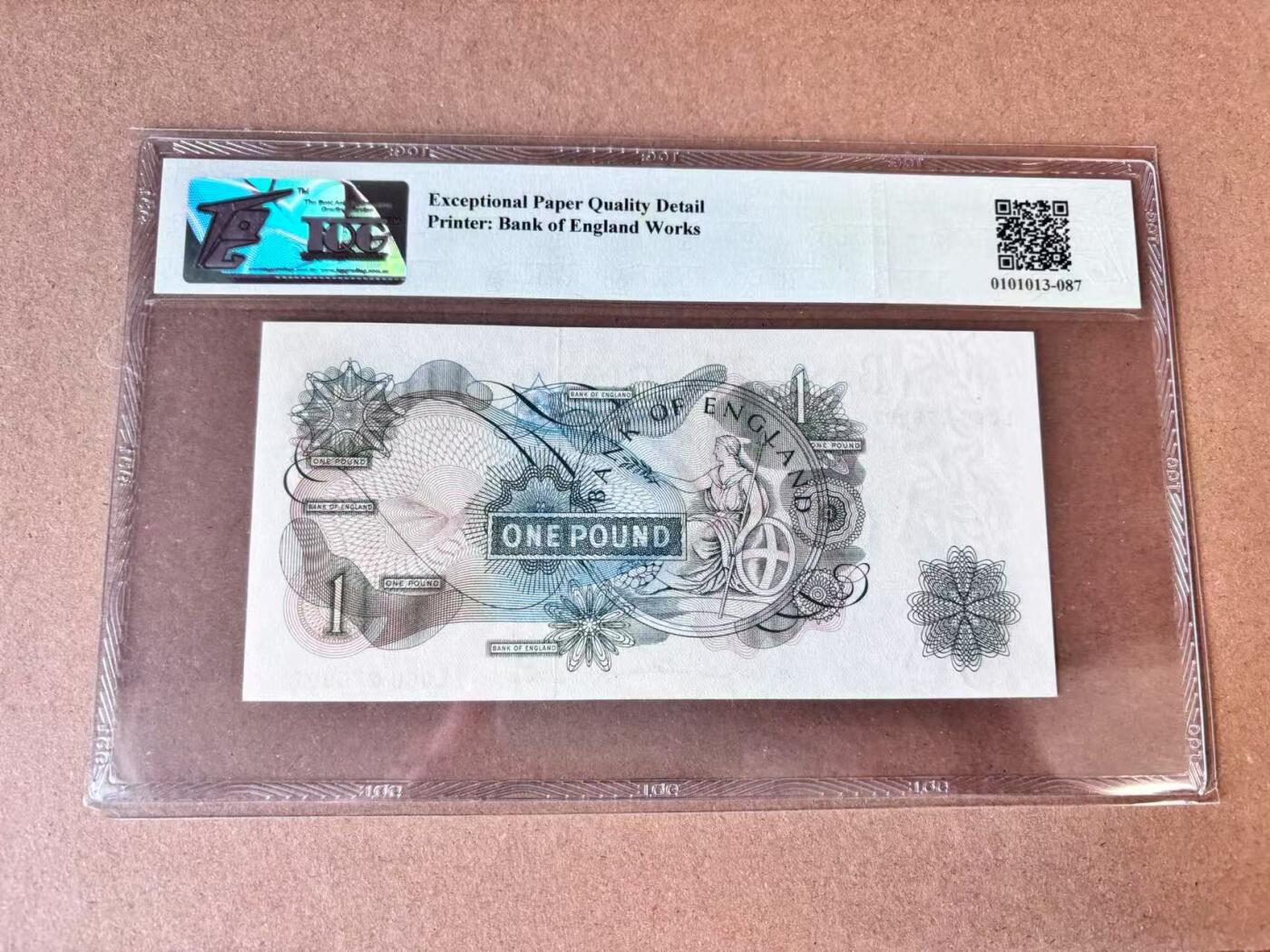 【七百期大拍 拍品火热征集中】✨Blue Auction 世界纸币精拍第693期【精】 英国 1963年1镑 TQG66EPQ 