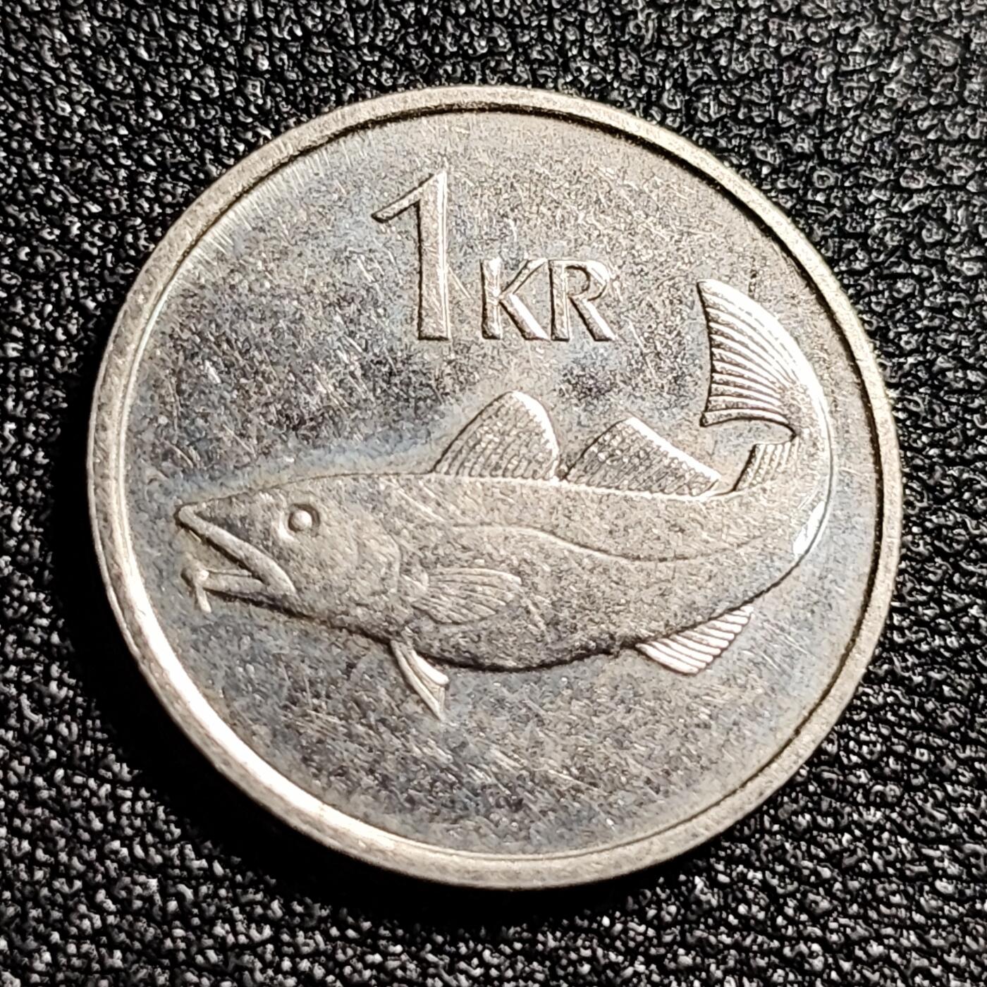 泉币菌-第48场-散币捡漏场 冰岛1克朗 大西洋鳕鱼 守护神 21.5mm