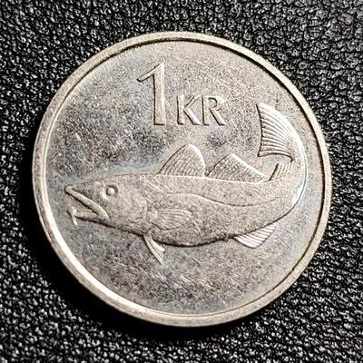 泉币菌-第48场-散币捡漏场 - 冰岛1克朗 大西洋鳕鱼 守护神 21.5mm