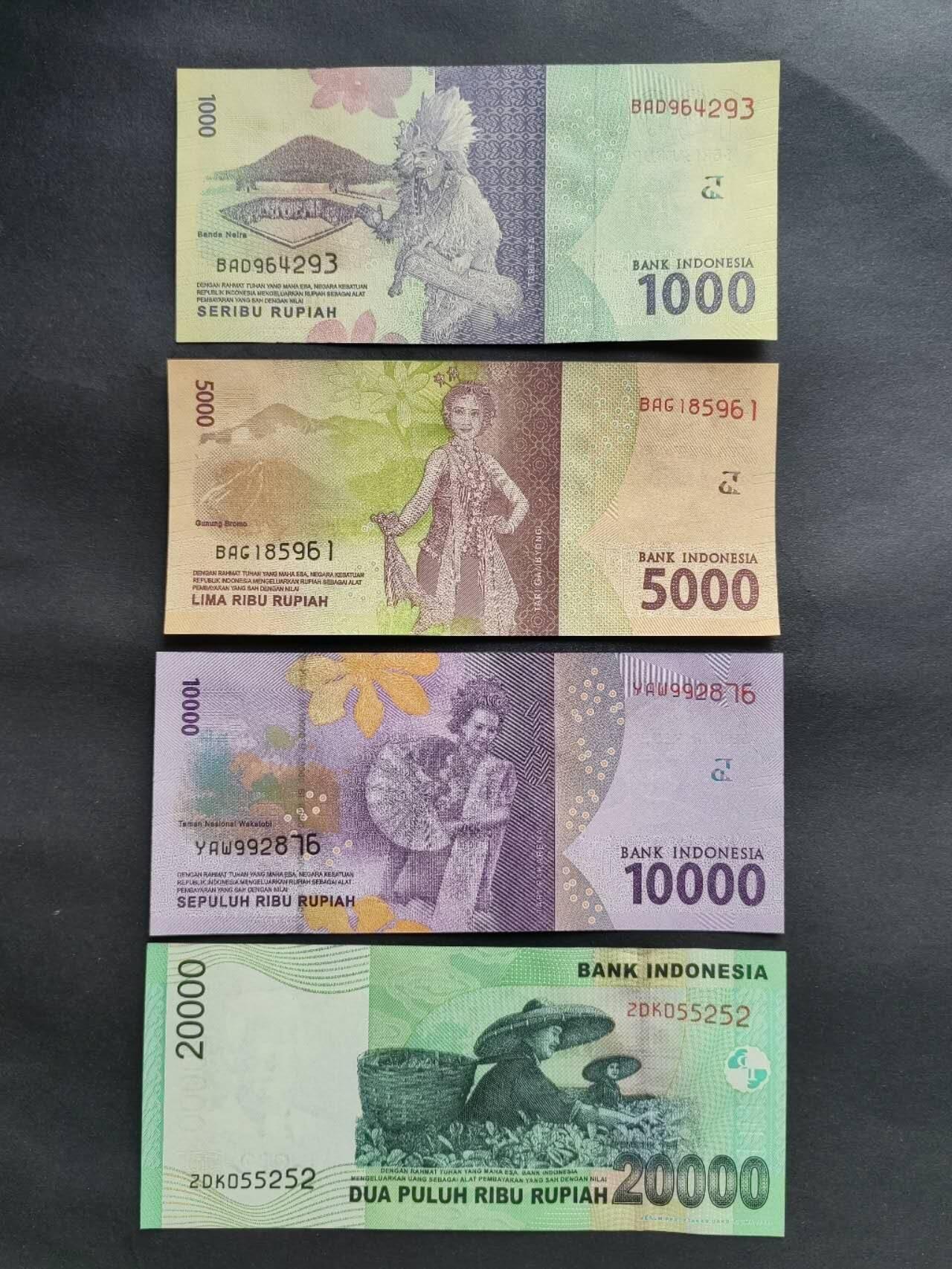 纸币专场2507012第四场 印度尼西亚1000一20000四张，全新品相UNC。