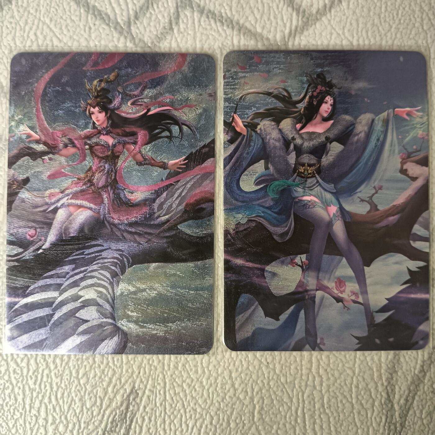 花开卡拍第30期（7月13号周日截拍，品控勿拍!!!拍品不寄存，运费5元，自制卡难免瑕疵，可能存在轻微撞角爆边等出厂瑕疵，品控介意勿拍！） 宁缺卡牌 诸葛果和辛宪英 粗闪工艺